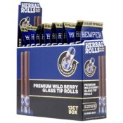 Hemper Pre-Rolled King Size Herbal Rolls + Glass Tip 2-Pack (12pcs/display) Wild Berry