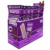 Hemper Pre-Rolled King Size Hemp Cones + Paper Tip 2-Pack (12pcs/display) Grape
