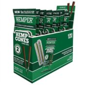 Hemper Pre-Rolled King Size Hemp Cones + Paper Tip 2-Pack (12pcs/display) Natural