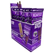 Hemper Pre-Rolled King Size Hemp Rolls + Paper Tip 2-Pack (12pcs/display) Grape